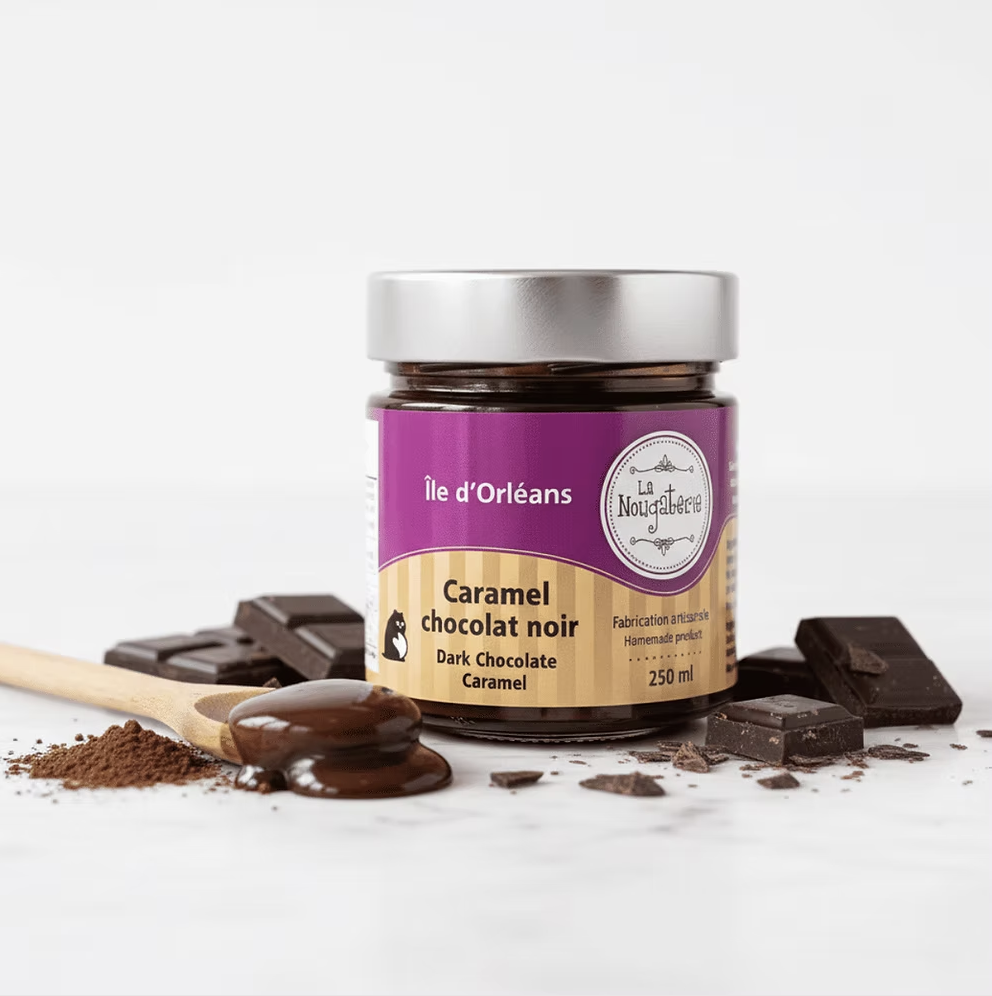 Pot de caramel chocolat noir Île d'Orléans