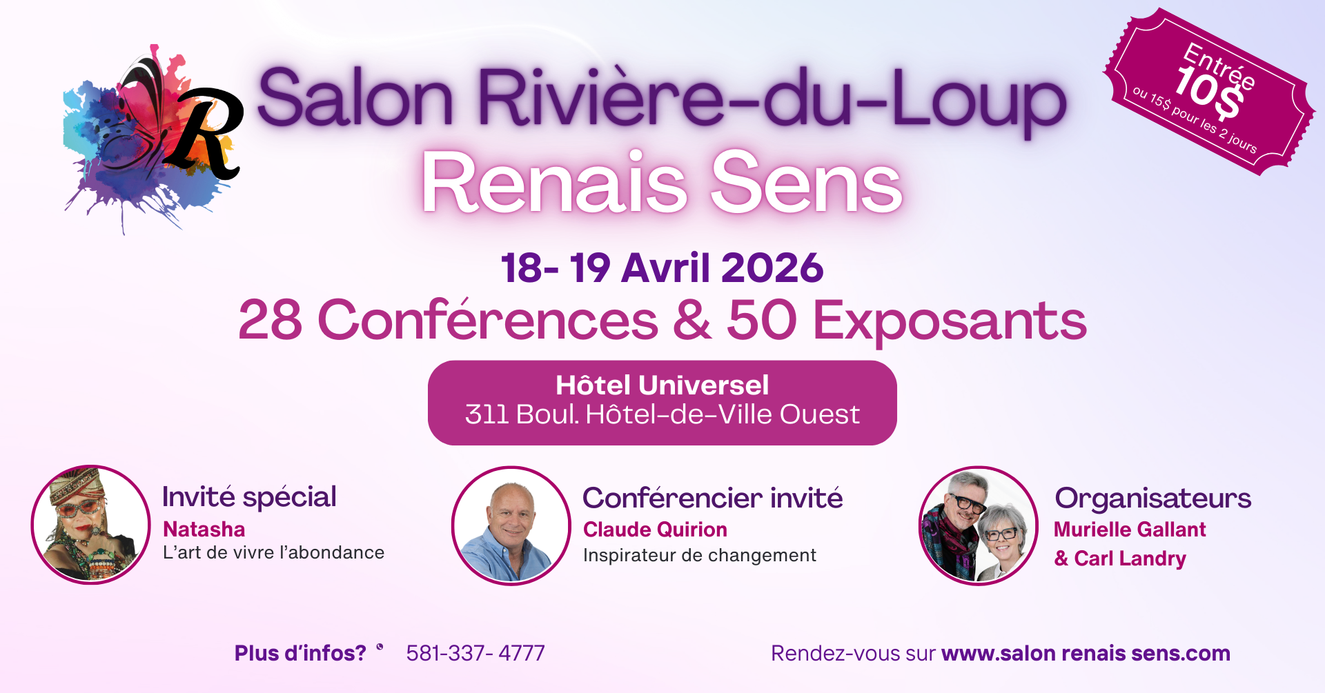Affiche Salon Renais Sens — Rivière-du-Loup, 18-19 avril 2026